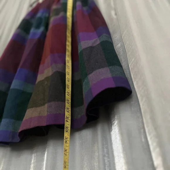 plaid wool maxi pleated skirt - Picture 5 of 8